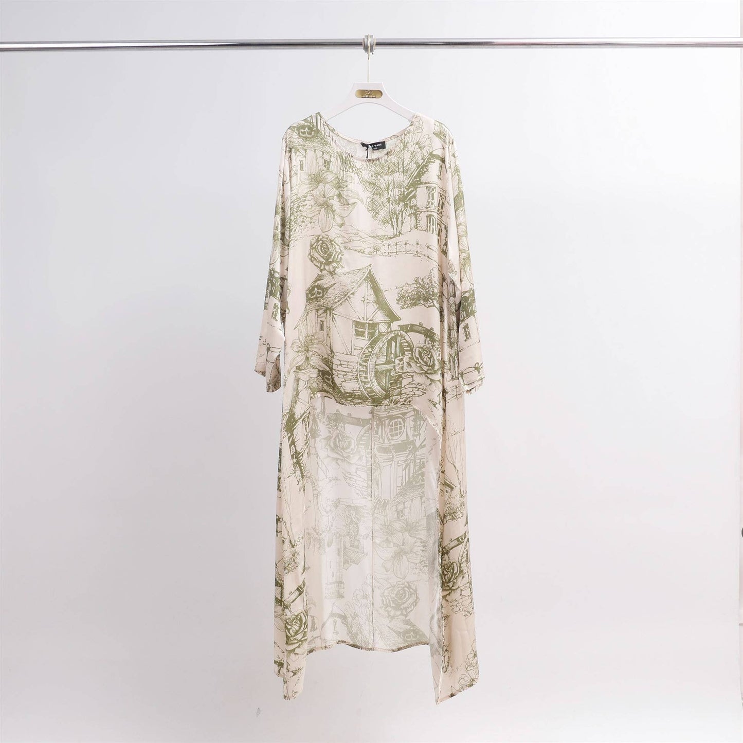 Black Patterned asymmetric tunic