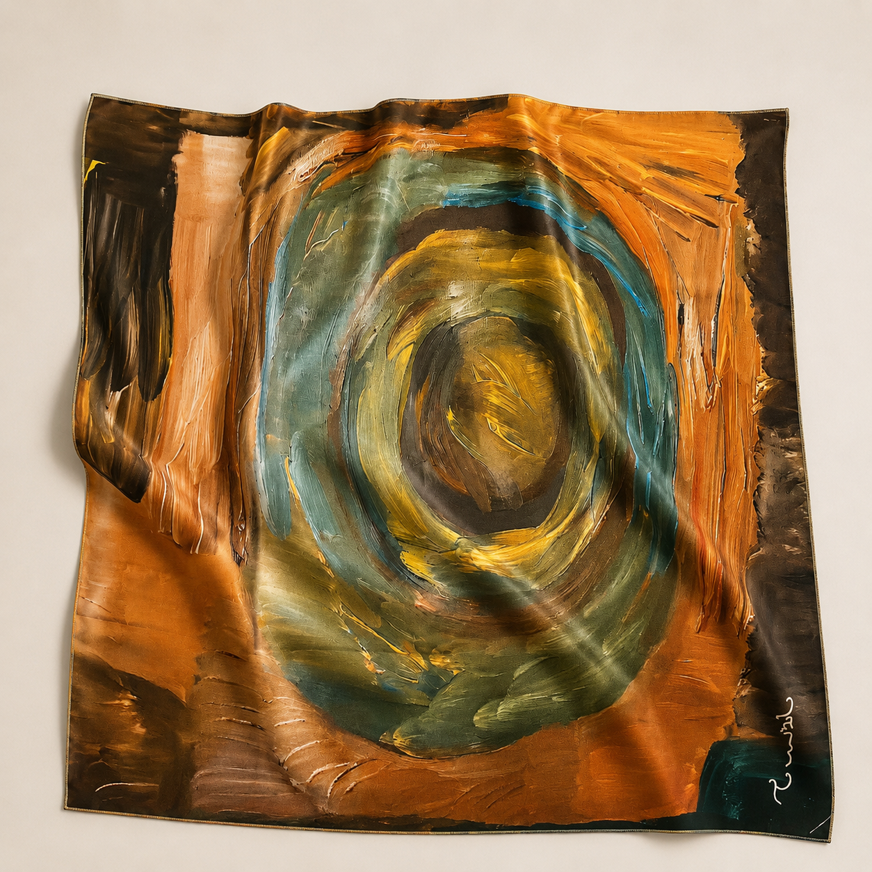 Golden Eclipse Art Scarf