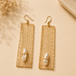 Freshwater Pearl Golden Mesh Drop Earrings