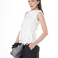 Sleeveless Asymmetric Top In Ivory: Ivory / XL