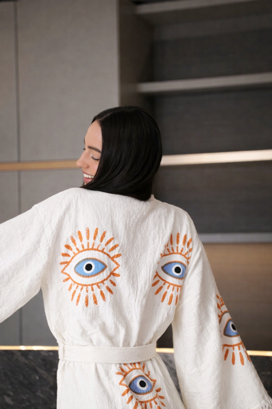 Turquoise + Gold Eye Kaftan Summer!