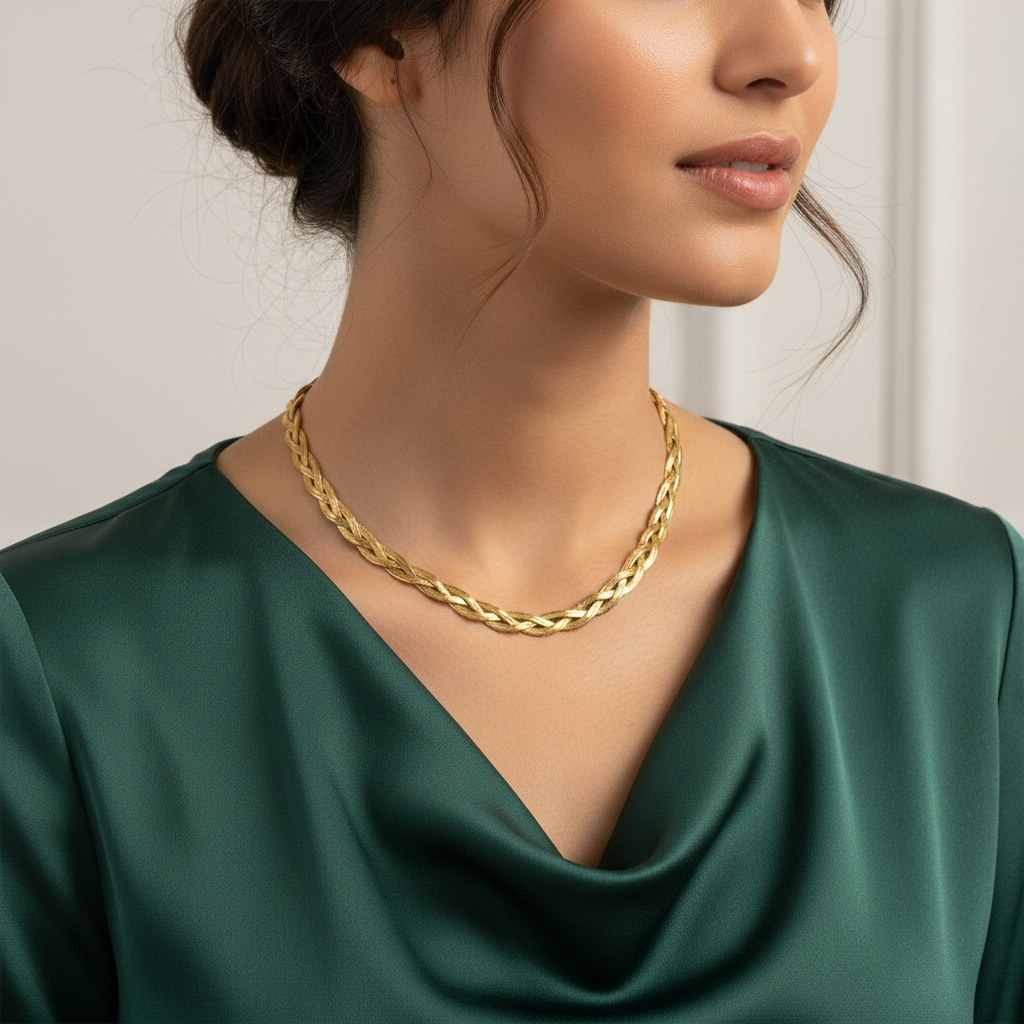 Woven flat chain Necklace