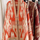 Print Toggle Front Cape Cardigan: WINE / One Size