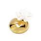 Gold Diffuser  with Dimensional White Flower, "Iris &Rose"