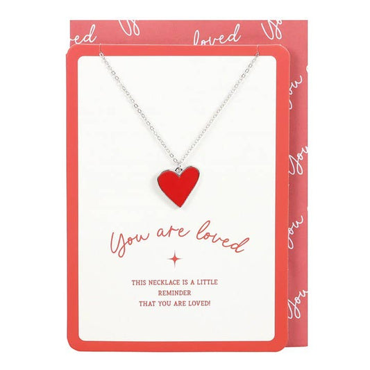 You Are Loved Heart Necklace Valentine's Day Greeting Card