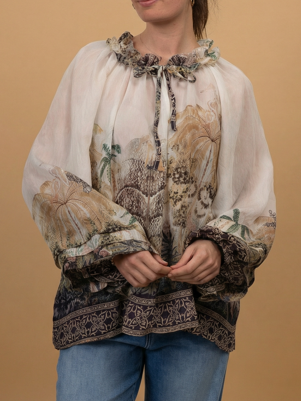 Flowy blouse: Beige