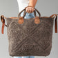 Brown Vintage Inspired Textured Tote