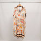 Fluid floral print silk-viscose dress -Green,Red