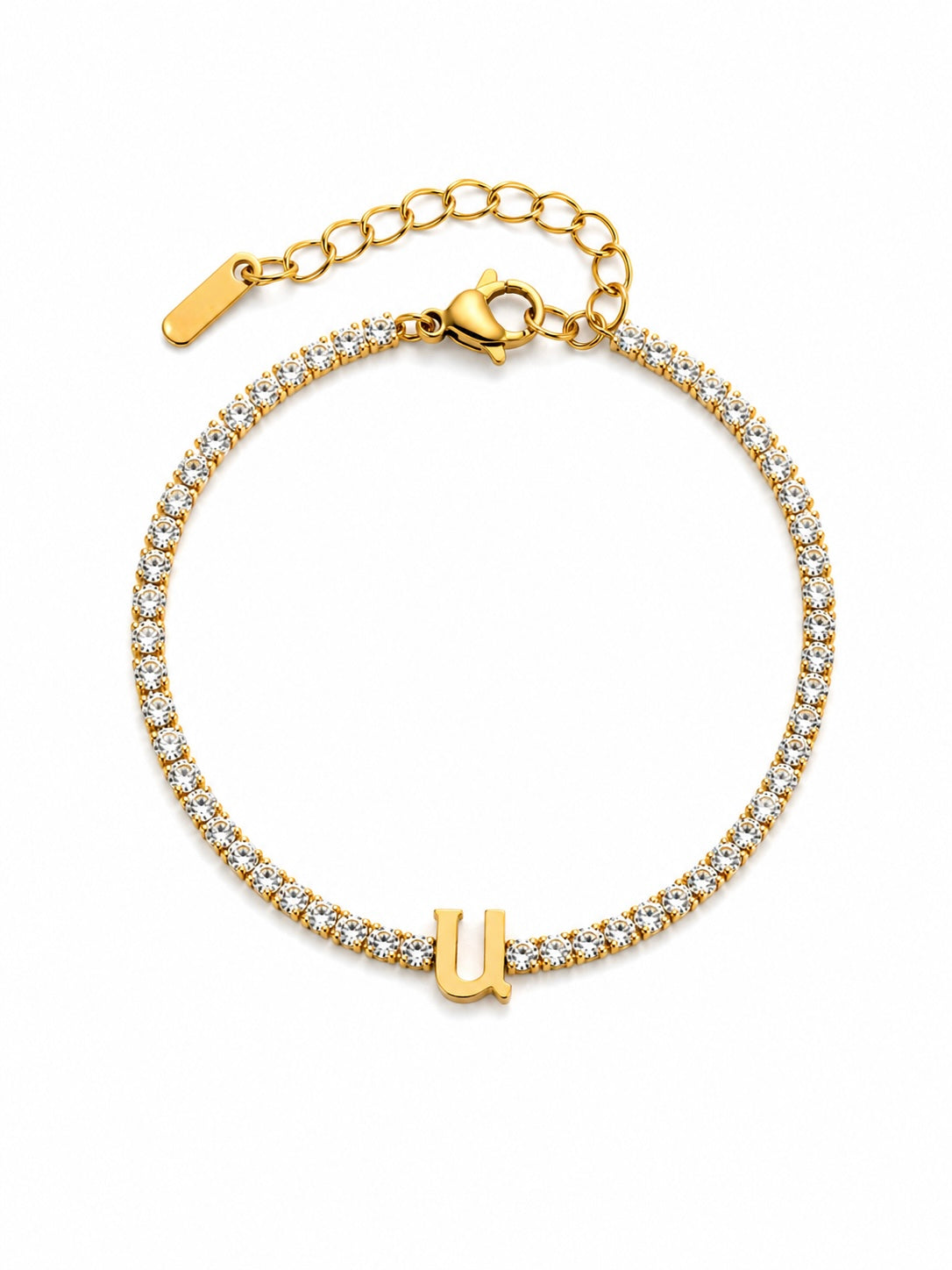 Armenian Initials Tennis Bracelets in Gold