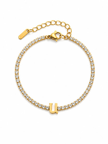 Armenian Initials Tennis Bracelets in Gold