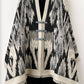 Print Toggle Front Cape Cardigan: WINE / One Size