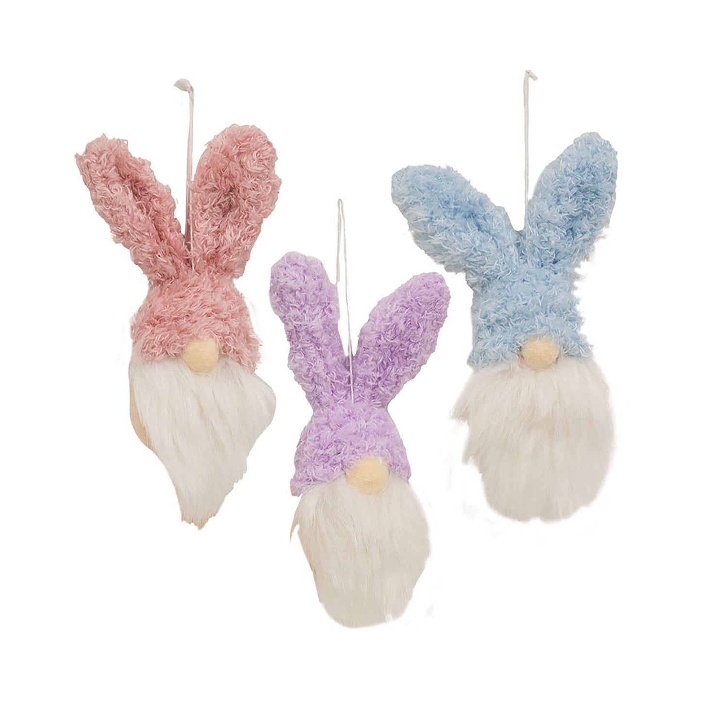 Fuzzy Gnome Bunny Ornament, 3 Asstd.