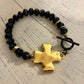 Black Crystal Cross Bracelet