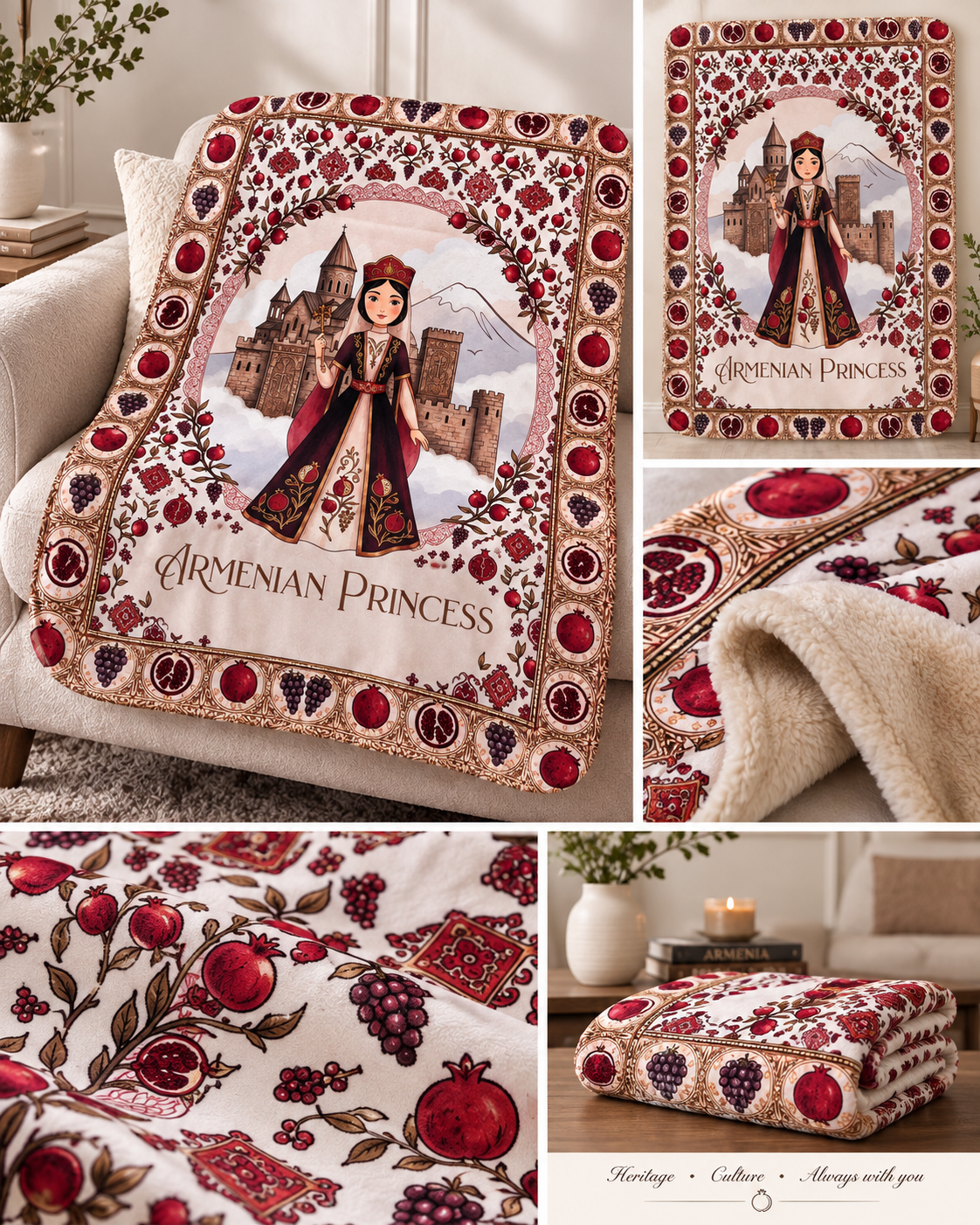 Armenian Princess Baby Blanket — Queen Zabel Soft Fleece Throw