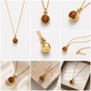 Golden Pomegranate Sparkle Pendant Necklace – Stainless Steel