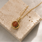 Golden Pomegranate Sparkle Pendant Necklace – Stainless Steel
