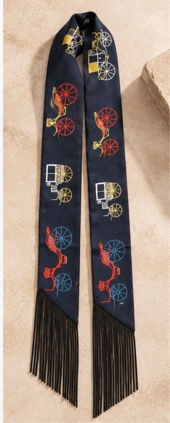 Printed Fringed Detail Scarf: 15 / One Size