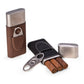 Harrison Leather and Steel Cigar Case with Cutter: Blue