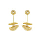 Pearl & Gold Nalu Maxi Dangle Handmade Crochet Earrings