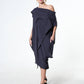Oversize Cotton Kaftan Dress In Beige: Dark grey / L-XL-XXL
