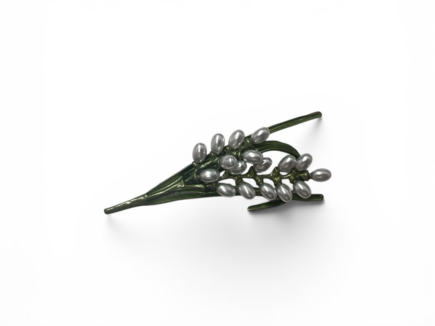 Pearl Botanical Wheat Brooch Pin