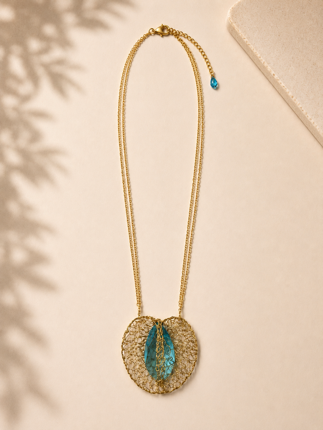 Azure Drop Swarovski Crystal Pendant Necklace