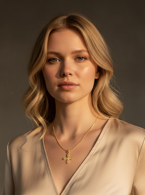 Gilded Glory Cross Necklace