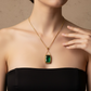 Green Czech crystal necklace