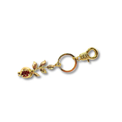 Pomegranate Bliss: Seed & Leaf Keychain