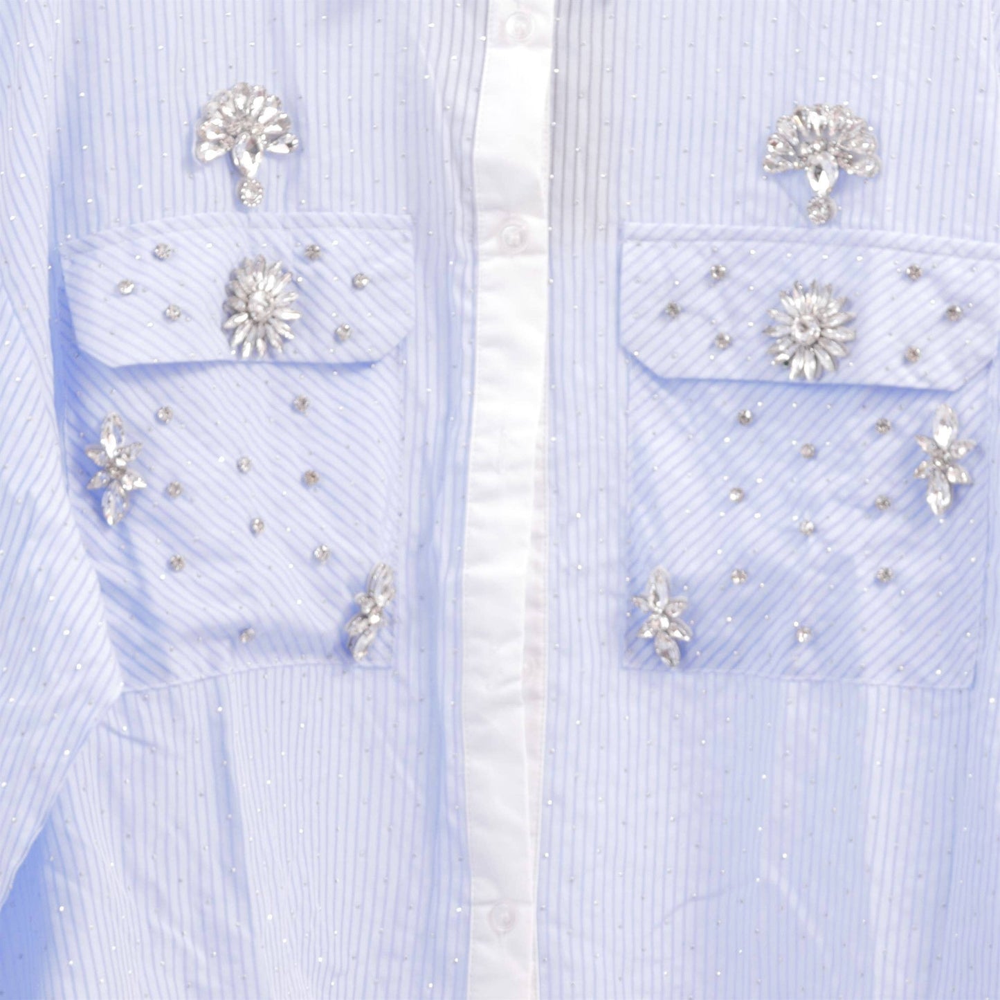 Rhinestone Shirt with stripe