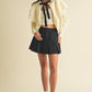 Cape-effect Cable Knit Cardigan: CREAM / Contemporary