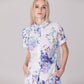 Short-sleeve shirt with macro floral print