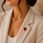 Classic Red Heart Ceramic Brooch