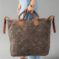 Brown Vintage Inspired Textured Tote