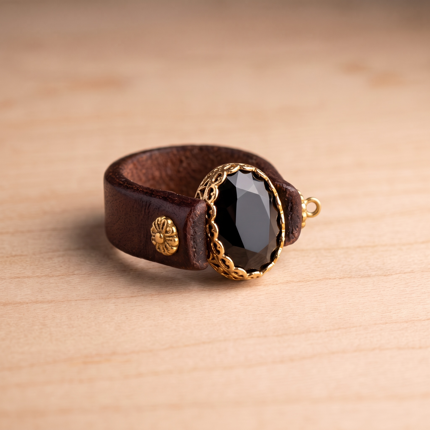 Black Oval Stone Ring