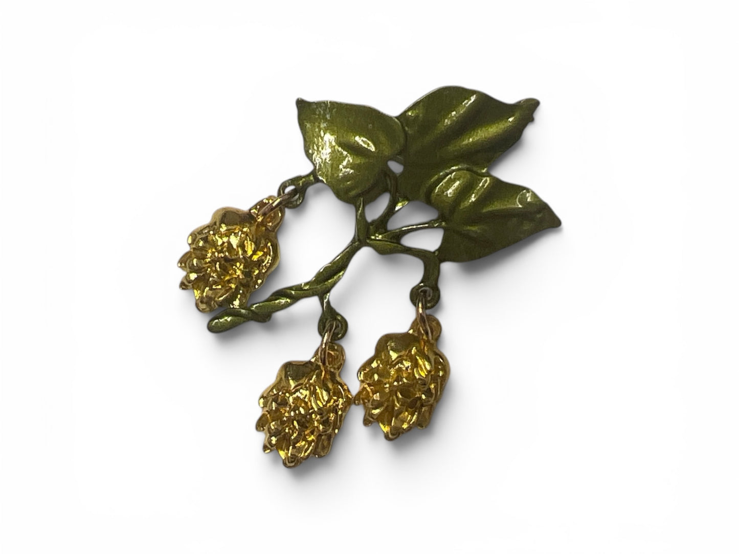 Golden Bellflower Botanical Brooch Pin