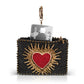 Affection beaded black coin purse with red heart