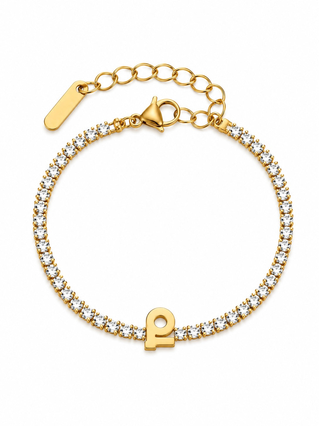 Armenian Initials Tennis Bracelets in Gold