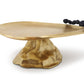 Gold Footed Cake Plate with Black Pebble Design
