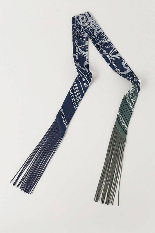 Printed Fringed Detail Scarf: 5 / One Size