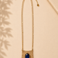 Cobalt Swarovski Crystal Golden Mesh Pendant Necklace