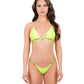 Chrissy Textured Strappy Bikini Top - Neon Yellow