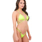 Chrissy Textured Strappy Bikini Top - Neon Yellow