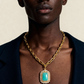 Maximalist Necklace with Large Natural Stone: Ágata Verde
