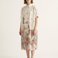 Printed cotton shirt dress, loose fit : Ivory