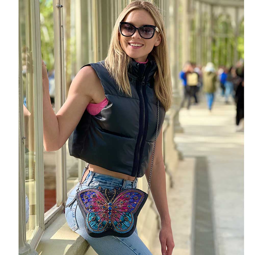 Jewels Beaded Butterfly Crossbody Handbag