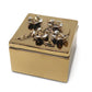 Square Gold Decorative Box With Flower Design on the Lid: Floral
