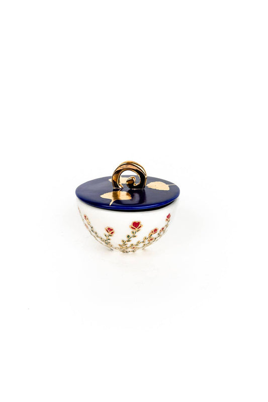 Bowl Floral Canister: Blue