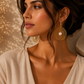 Pearl Halo Golden Mesh Earrings