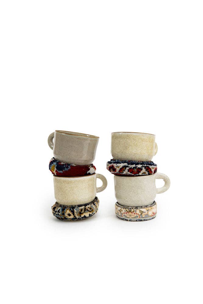 Kilim And Ceramic Mug: Beige